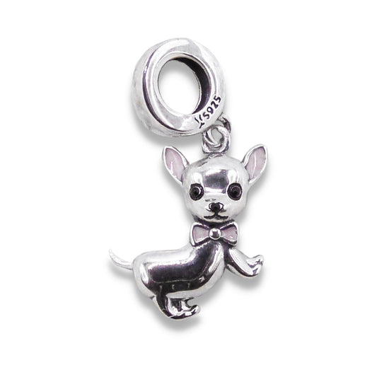 925 Sterling Silver Enamel Pendant For Chihuahua Lovers - Chihuahua Treats