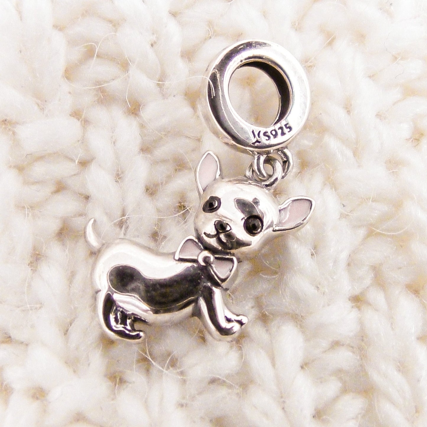 925 Sterling Silver Enamel Pendant For Chihuahua Lovers - Chihuahua Treats