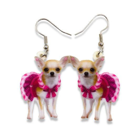 Acrylic Chihuahua Summer Earrings - Chihuahua Treats